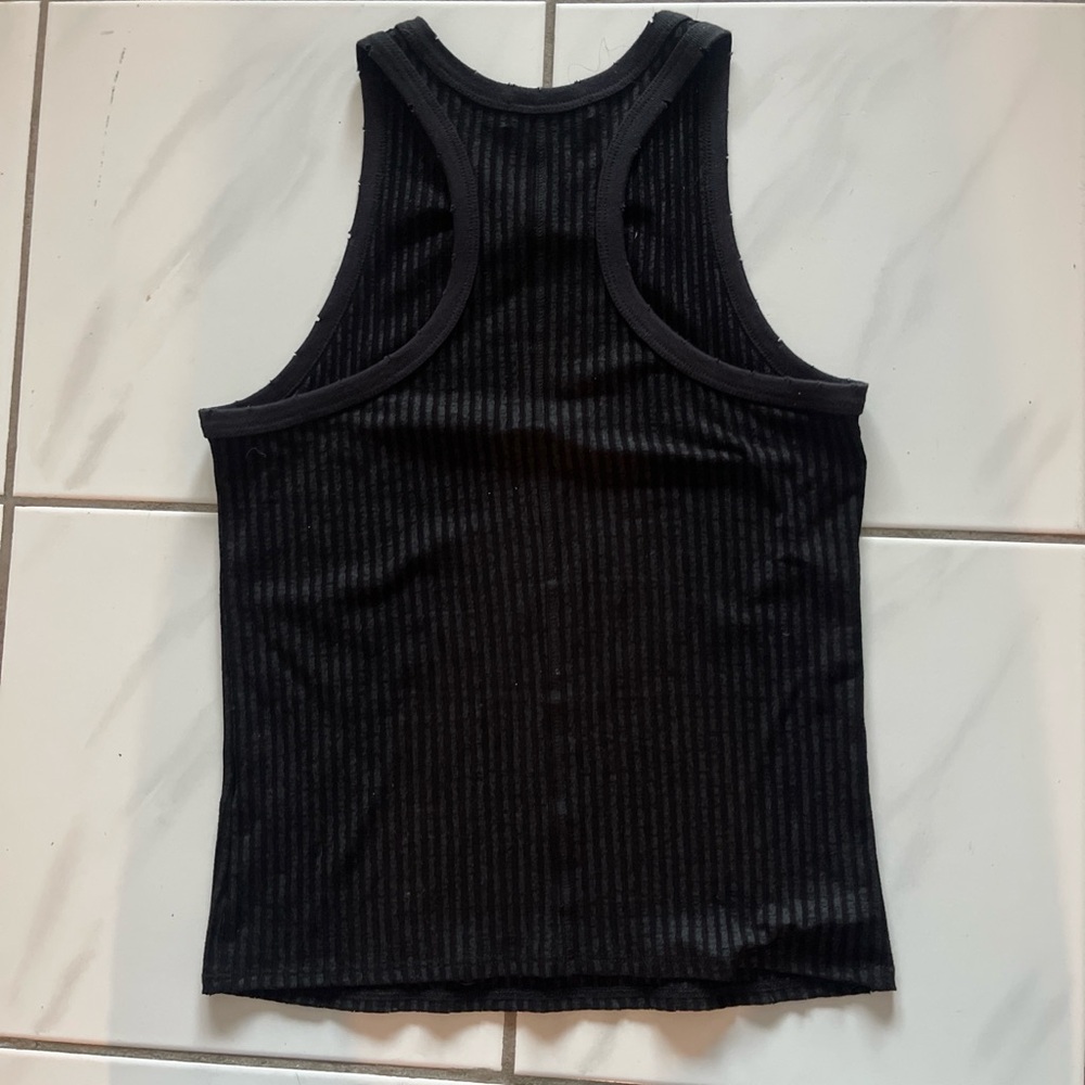 n:PHILANTHROPY Black Ribbed Tank Top - Picture 3 of 4